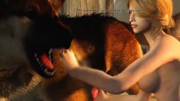 Insane complimentary bestiality clip featuring a blond woman