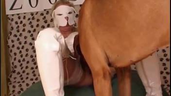 Woman screws dog in zoophilia porn XXX scene